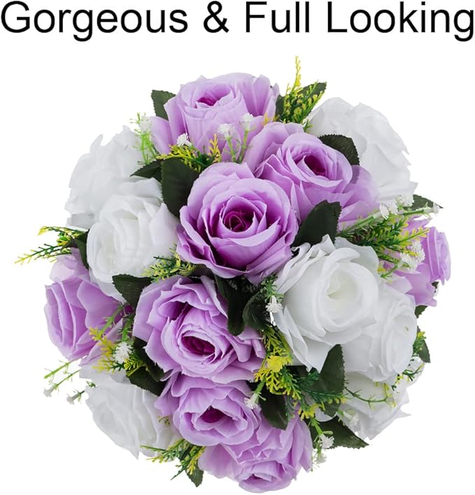 Flower Centerpieces for Wedding Tables: Wedding Table Decorations Lilac & White Flower Balls Centerpieces for Engagement Cerebration Party Center Pieces 10 Packs