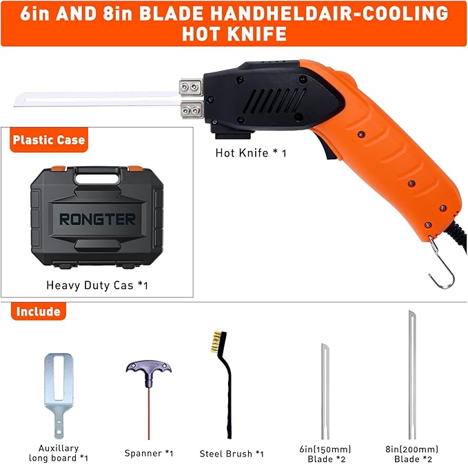 200W Air-Cooled, Electric Hot Knife - Foam Cutting Tool with Blades & Accessories Use Foam Cutter for Engraving and DIY Handmade