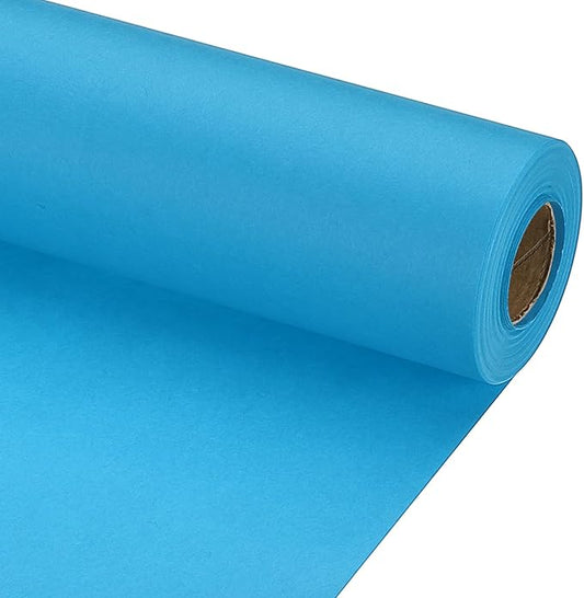 PATIKIL Wrapping Paper, 20" x 600"(49') 70 GSM Craft Paper Roll Kraft Packing Paper for Poster Bulletin Board, Gift Wrapping, Light Blue