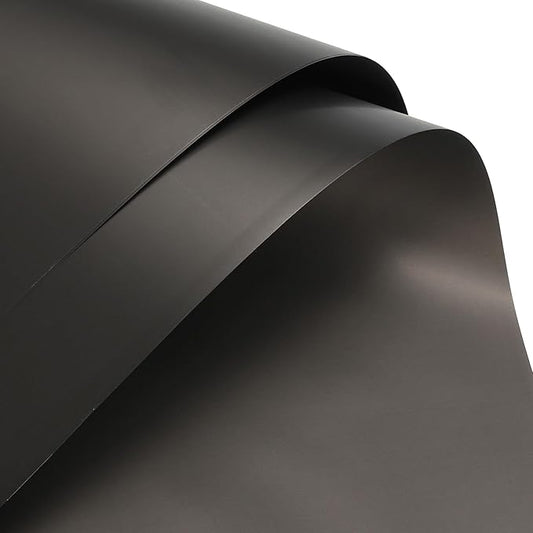 MECCANIXITY 20 Pcs Double Sided Color Flower Wrapping Paper Black 22.8"x22.8" Waterproof for Florist Bouquet Supplies, DIY Crafts, Gift Box Packaging