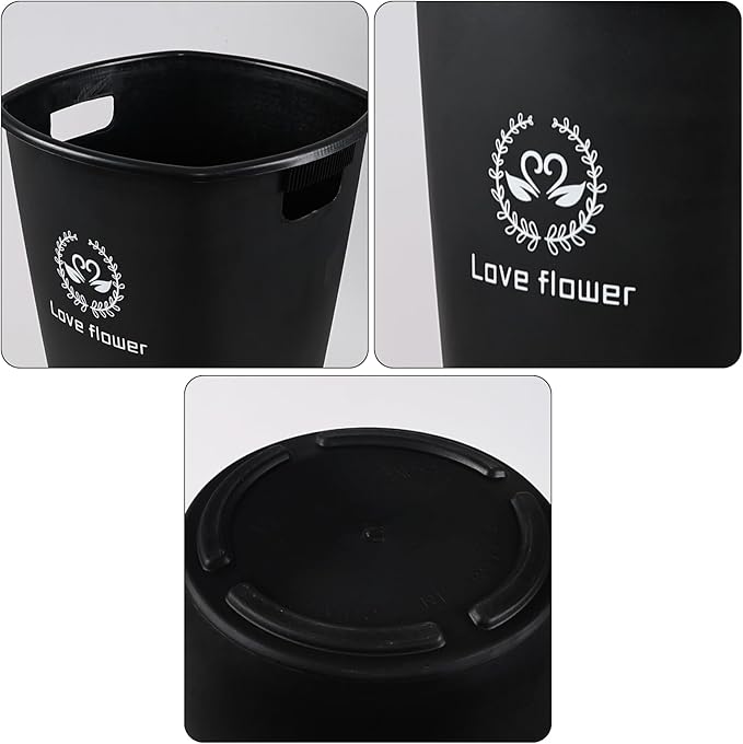 20 Inch Large Plastic Flower Buckets Vases for Cut Flowers, 4-Pack Tall Flower Display Buckets, Black