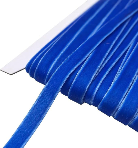 Chenkou Craft Blue 25 Yards 3/8" Velvet Ribbon Lots Bulk (Blue, 3/8"(10mm))