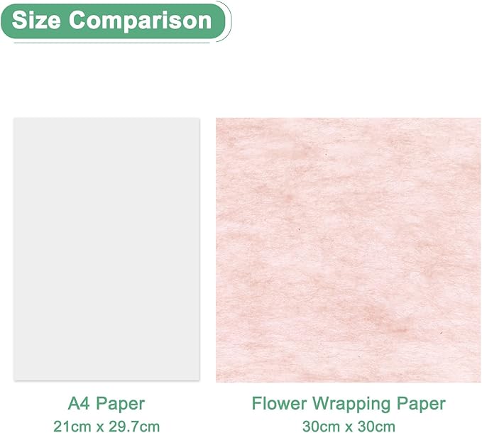 M METERXITY 228-Sheet Korean Cotton Wrapping Flower Paper, Waterproof Floral Wrapping Paper for Bouquets/Gift Packaging [Tender Pink, Beige, Green, Sky Blue, Light Purple, Bright Beige]