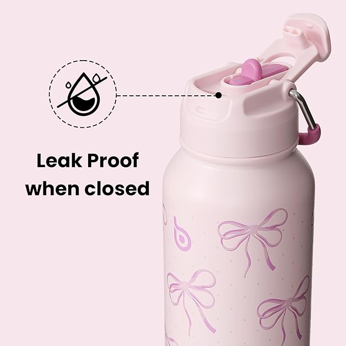 BOTTLE BOTTLE 32oz Insulated Water Bottle Stainless Steel Sport Water Bottle with Straw Dual-use Lid Design for Gym with Pill Box