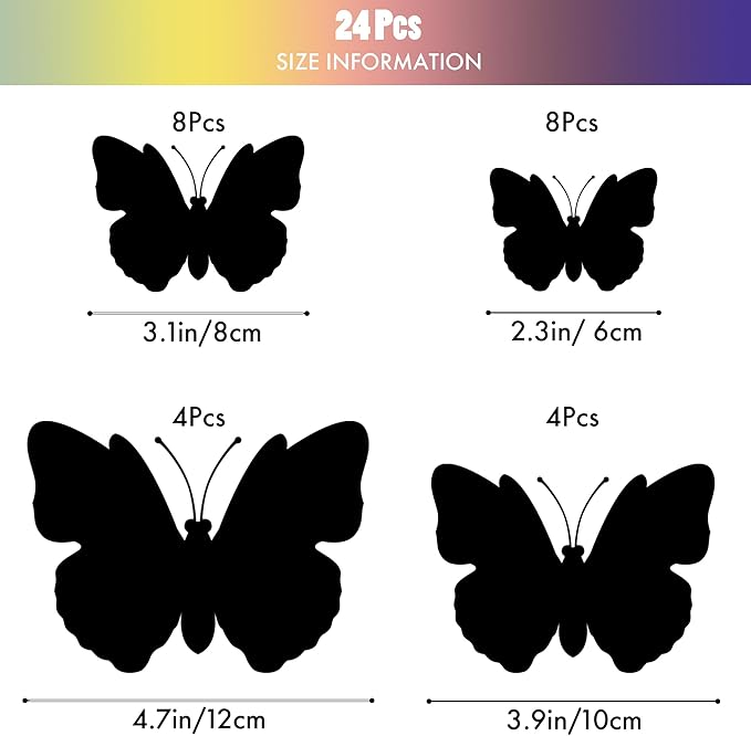 SAOROPEB 3D Butterfly Wall Decor, 24 Pcs Double Layer Butterfly Decorations for Party Decorations Locker Decor Refrigerator Decal, Reusable (Green)