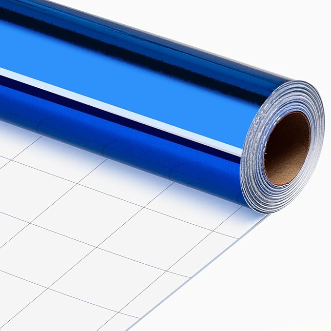 Merture Royal Blue Wrapping Paper Roll - 17 In X 784.4 In (92.6 sqft) Metallic Blue Solid Color Gift Wrap for Birthday, Fathers Day, Baby Shower, Hanukkah, Gender Reveal Party