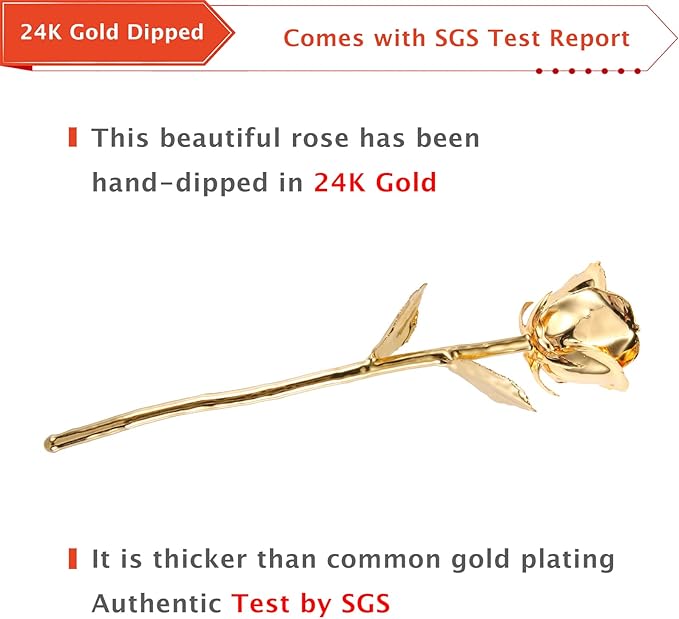 AliveRose Deluxe Golden Rose, Gold Dipped Rose Made from Real Rose Gift for Her on Wedding Anniversary Valentines Mothers Day (Deluxe Golden with Crystal Vase)