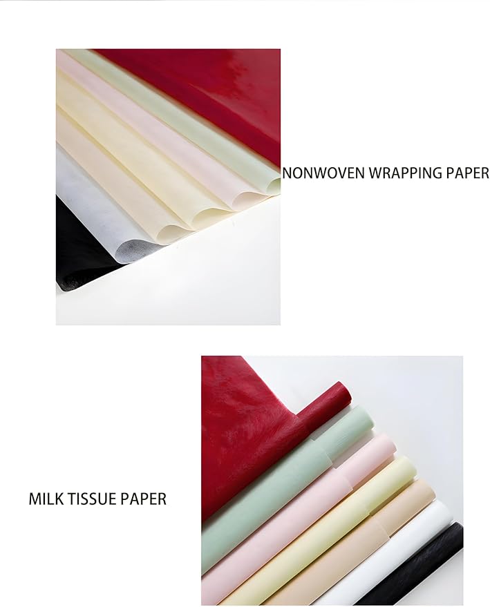 96 Sheets Tissue Flower Wrapping Paper Cotton Wrapping Flower Paper Withdrawable Lining Paper Non-woven Waterproof Floral Bouquet Wraps For Florist Packaging Arrangement (Rose Red)