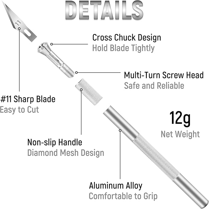 10 Pack Hobby Knife Set, Stainless Steel Craft Knife Kit for Pumpkin Carving, DIY, Art, Cutting, Stencil