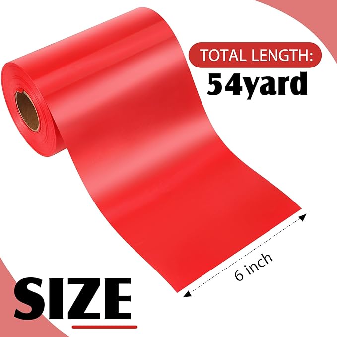 Syhood Outdoor Leaf Ribbon Floral Satin Ribbon for Crafts Aspidistra Waterproof Holiday Outdoor Decoration(6 Inch X 54 Yards,Red)