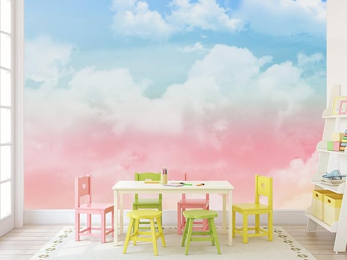 Cloud Wallpaper Mural for Girls' Bedrooms Kids Rooms Nursery（Not Peel and Stick）