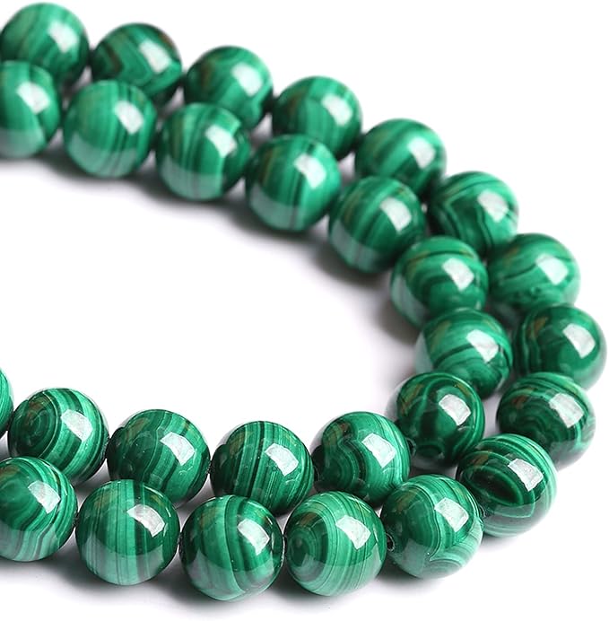 6MM 31PCS Natural Stone Green Malachite 3A Grade Gemstone Loose Beads for Jewelry Making DIY Bracelet