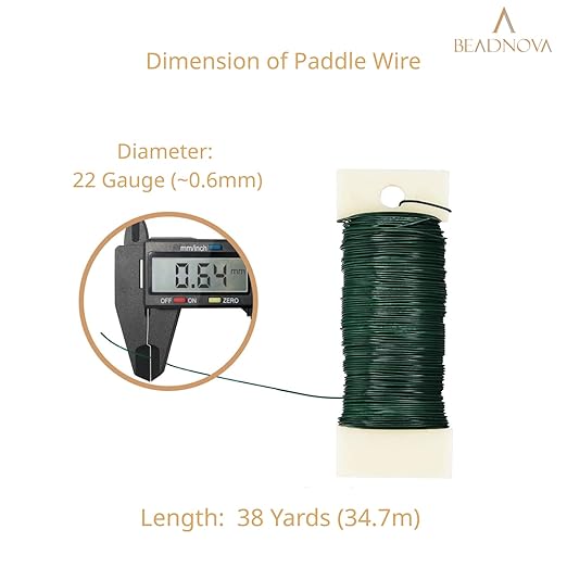 BEADNOVA Floral Wire 38 Yards 22 Gauge Paddle Wire for Wreath Making Craft Florist Floral Flower Arrangements Garland
