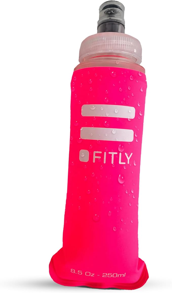 FITLY Soft Flask - Shrink As You Drink Soft Water Bottle for Hydration Pack - Folding Water Bottle Ideal for Running, Hiking, Cycling, Climbing & Rigorous Activity