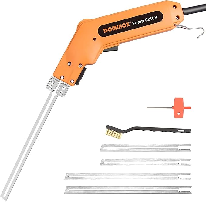 DOMINOX Hot Knife Foam Cutter with 4 Blades, Foam Cutting Tool Kit, Heavy-duty Case Styrofoam Cutter for Cutting Foam Board Insulation, EPP, EPS, XPS, EVA, EPE, PU, KT Board, Sponge, Nylon
