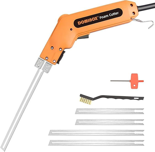 DOMINOX Hot Knife Foam Cutter with 4 Blades, Foam Cutting Tool Kit, Heavy-duty Case Styrofoam Cutter for Cutting Foam Board Insulation, EPP, EPS, XPS, EVA, EPE, PU, KT Board, Sponge, Nylon