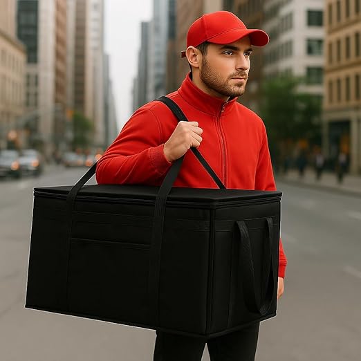 Extra Large 2 Pack Insulated Food Delivery Bag Cooler Bags Keep Food Warm Catering Therma for doordash Catering Cooler Bags Keep Food Warm Catering Therma Catering Shopper Accessories hot