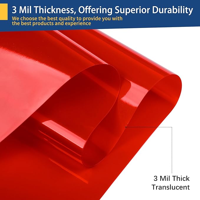 POPGIFTU Cellophane Wrap Roll Red(34 in x 100 ft)- 3 Mil Thicken Translucent Red Cellophane Roll, Large Colorful Cello Wrapping Paper for Gift Basket Treats Wrap DIY Arts Crafts Decoration