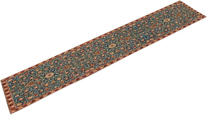 William Morris Table Runner, Rustic Boho Ethnic Flower Original Design Print Table Runner for Home Party Dining Room Kitchen Decor 13x60 Inch