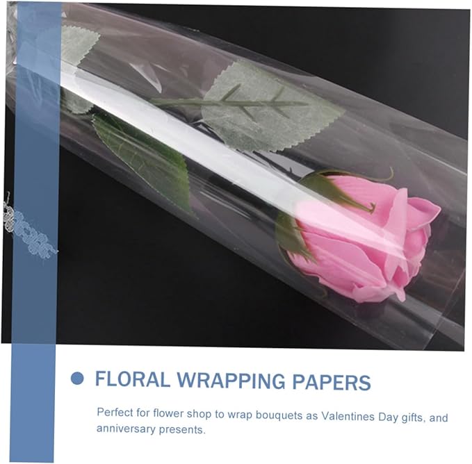 VALICLUD Transparent Cellophane Wrap Mil Thick for Flower Wrapping Bouquet DIY Crafts and Packing Tear-resistant Odorless Material for Floral Shops and Special Occasions