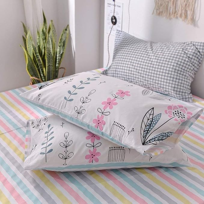Boho Floral Duvet Cover Full Girls Floral Print Bedding Sets Garden Style Aesthetic Duvet Cover Cotton Floral Comforter Cover Kids Girls Kawaii Bedding Collections Birds Flower Comforter Cover Full