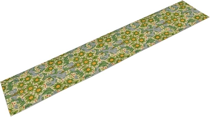 William Morris Original Design Green Table Runner Vintage Floral Table Runner for Dining Table Decor 13 x 70 Inch