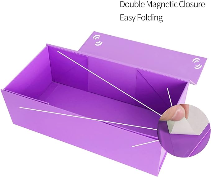 Purple Gift Box 10" x 6" x 3" with Magnetic Closure Lid Gifts Boxe for Presents,Bridesmaid Gift Boxes,Cute Box,Birthday Gift Boxs,Luxury for Gifts Packaging, Magnetic Gift Box for Wrapping Gifts (Purple)