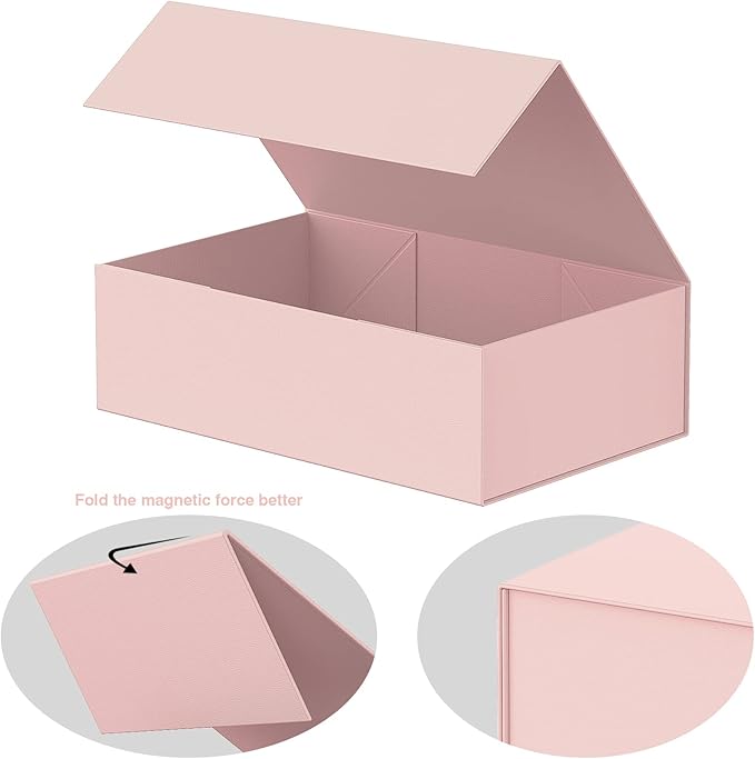 Luxury Large Gift Box 13.8"x9"x4.3" Storage Box Ribbon Magnetic Closure for Luxury Packaging Box for Mother's Day, Birthdays, Bridal Gifts,Weddings