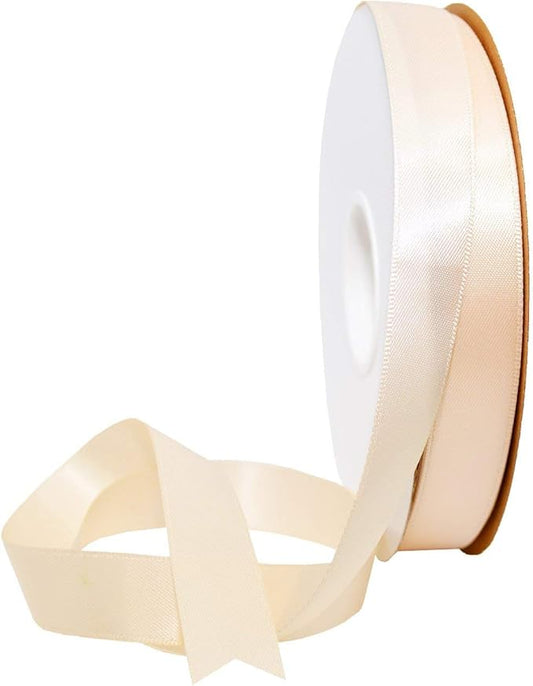 Morex Ribbon Double Face Satin Ribbon 3/8" X 50 YD Nude Ribbon for Gift Wrapping, Birthday Gift Cards, Satin Dress for Women, Silk Ribbons for Crafts, Wedding Gifts for Couple