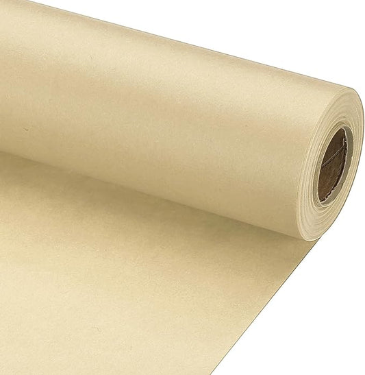 PATIKIL Wrapping Paper, 17" x 600"(49') 70 GSM Craft Paper Roll Kraft Packing Paper for Poster Bulletin Board, Gift Wrapping, Brown