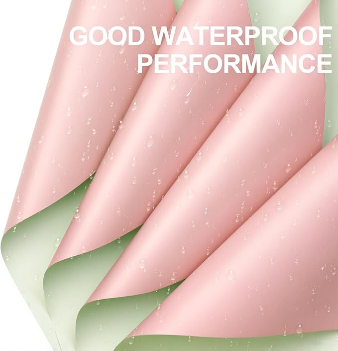 WRAPAHOLIC 20 Sheets Flower Wrapping Paper - 22.4 x 22.4 inch Meat Pink Color Water-Resistant Floral Bouquet Wrapping Paper, Florist Supplies Packaging for Wedding Birthday Gift DIY