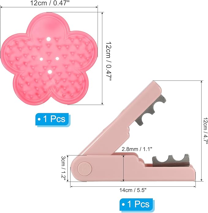 PATIKIL Rose Stem Leaf Thorn Stripper, 2Pcs/1Set Rose Thorn Stripper Remover Tool Leaf Stripping Tool for Gardening Flower Pruning, Pink