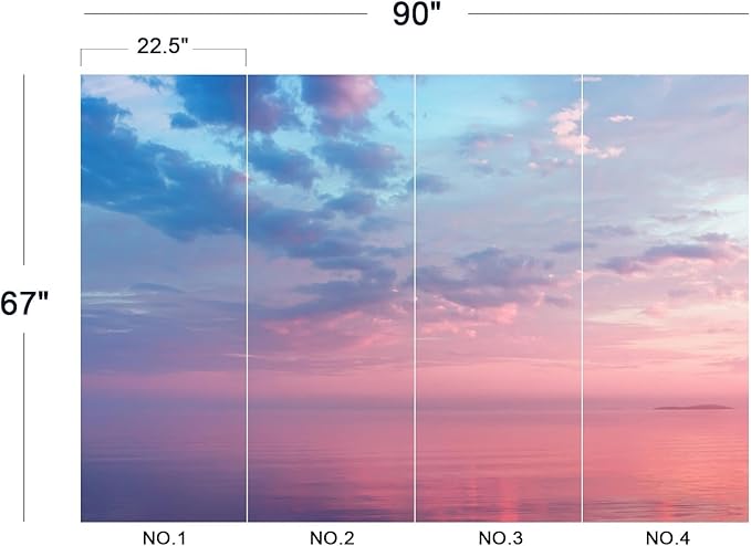 Cliouar-Pink and Blue Clouds Cover The Calm Waters of Lake Onega Peel and Stick 90" x 67"
