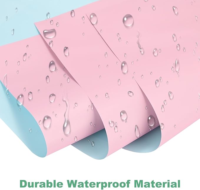 M METERXITY 20 Sheets Flower Wrapping Paper Bouquet, 23 Inch Double-Sided Sky Blue & Pastel Pink BOPP Waterproof Floral Wrapping Paper Flower Packaging DIY for Wedding/Party/Gift Wrap Paper
