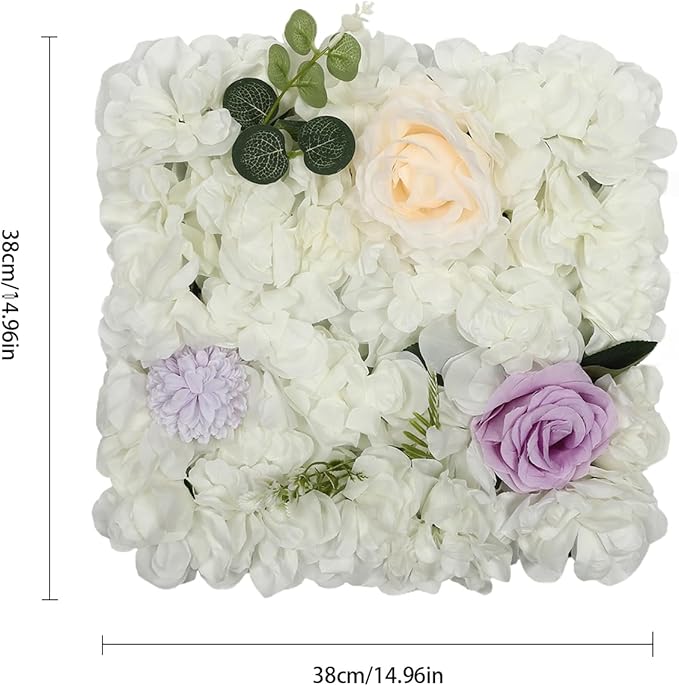 Gdrasuya10 12PCS Artificial Flower Wall Panel Wedding Backdrop Event Party Photography Flower Wall Background Realistic Flower Wall Backdrop Faux Floral Wall Decor
