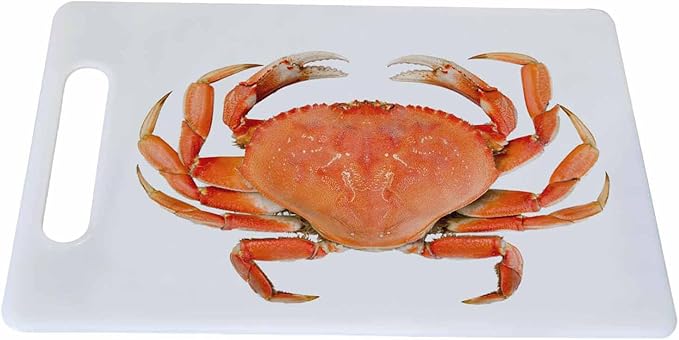 Crab Cutting Board with Handles Red Cooked Whole Land Crab Cutting Boards Plastic Safe Chopping Board for Kitchen 16" x 10" x 0.24"