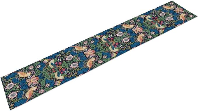 William Morris Floral Table Runner, Vintage Flowers Botanical Printed Table Runner for Home Kitchen Dining Table Decoration,13x120 Inch