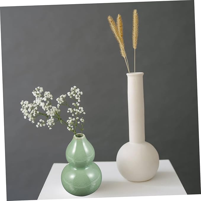 Creative Gourd Shaped Ceramic Vase Smooth Surface Desktop Flower Display Container Home Decoration Flower Arrangement Gift