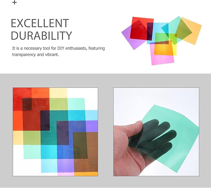 Zerodeko 84 Sheets Colored Cellophane Sheets Multi-color Transparent Wrapping Paper for DIY Crafts Candy Packaging Handmade Creative Use Colors