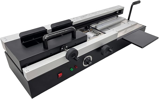 Manual Hot Glue Book Binding Machine A4 Desktop Wireless Hot Melt Glue Book Binder Binding Speed 200 Books/Hour 1.57" Binding Thickness for Office School Use 110V 1200W