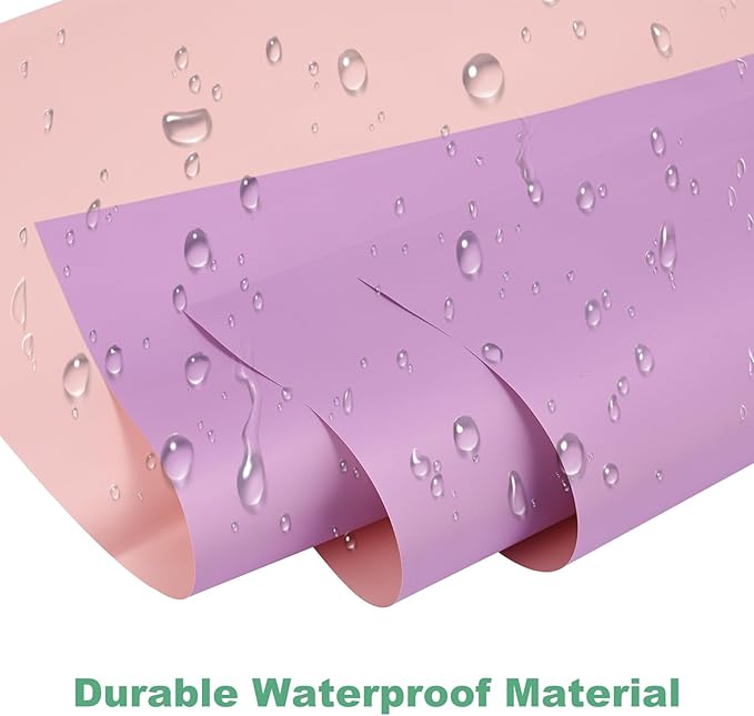M METERXITY 20 Sheets Flower Wrapping Paper Bouquet, 23 Inch Double-Sided Pink & Purple BOPP Waterproof Floral Wrapping Paper Flower Packaging DIY for Wedding/Party/Gift Bouquet Wrap Paper