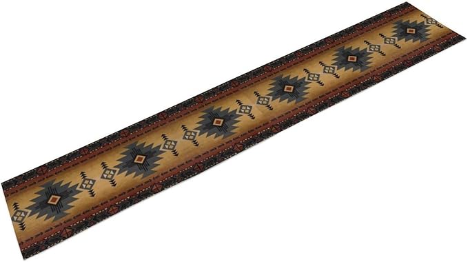 Aztec Table Runner, Southwestern Ethnic Geometric Triditional Table Runner Table Setting Decor for Kitchen Garden Farmhouse Party Holiday Dinner Home, 13x36 Inch
