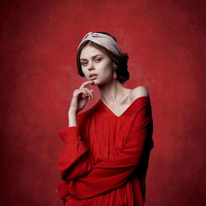 Abstract Professional Photography Backdrop for Portrait Photo Props Booth Background Photoshoot Studio with Polyester Fabric Roller Pocket on Top (8x12ft,Red,No Stand)