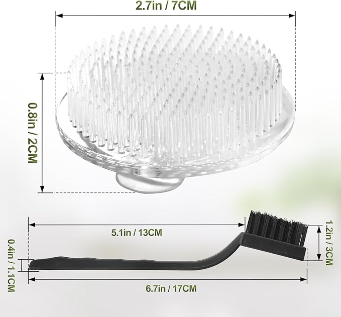 QWQKEFEUN Flower Frog,ikebana8 Exquisite Clear Plastic Three-Suction-Cup Flower Arrangement Holder＋Cleaning Brush，Used forflower Frogs for Arrangements vase 70mm / 2.76 Inch (White) (8PCS)