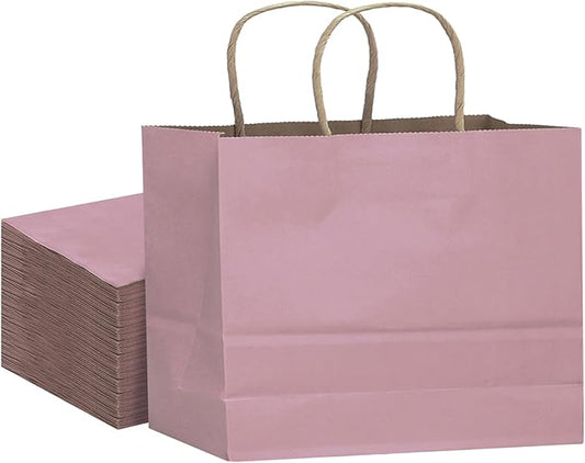 qiqee 13"x4.5"x10" Large Gift Bag with Handles Bulk 32PCS Gift Paper Bags Pink Purple Bags Multiple Uses (Wide Large)