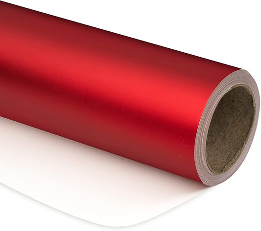 RUSPEPA Red Christmas Wrapping Paper - Solid Color Matte Metallic Red Paper Roll, Perfect for Valentine's Day, Wedding, Birthday, Christmas, Baby Shower, Anniversaries - 17 Inches X 32.8 Feet
