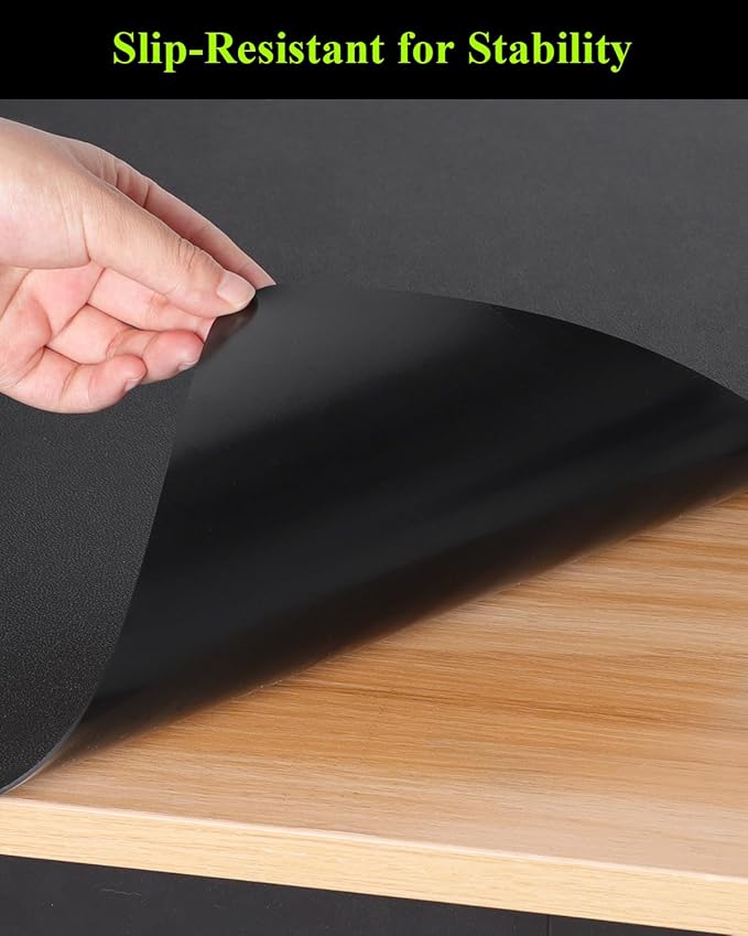 Black Plastic Table Cover Protector, 36" x 72" Waterproof Easy Flat PVC Desk Pad Mat, 1.5mm Thick Rectangle Vinyl Table Top Protector for Dining Room Table, Office, Dresser