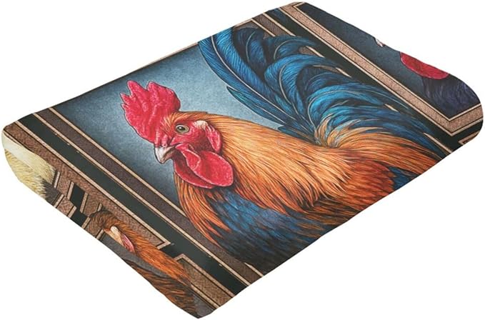 Rooster Blanket Chicken Throw Blanket Farm Animal Soft Cozy Fleece Fuzzy Stuffed Plush Flannel Gifts for Girls Women Boys Kids Adults 60"X80"
