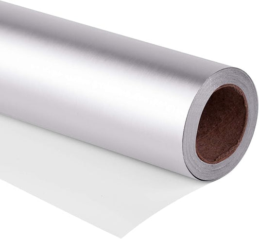RUSPEPA Wrapping Paper Roll - 81.5 Sq Ft Matte Silver for Wedding,Birthday, Shower, Congrats, and Holiday - 30 inches x 32.8 feet