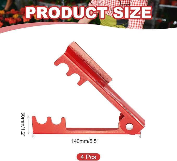 HARFINGTON 4pcs Rose Thorn Stripper Tool 5.5" Metal Flower Thorn Leaf Remover Flower Stem and Leaf Stripping for Gardening Home Florist Arrangement, Red